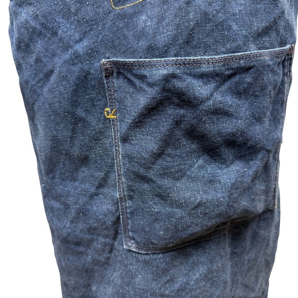 45R 45rpm Studio Japan Indigo 100% Linen Pinafore Wrap Dress Blue Size 0 / XS - Picture 10 of 14